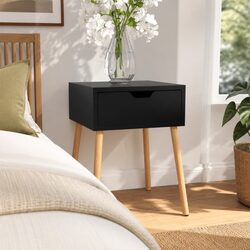 Modern Black Bedside Cabinet 40x40x56 cm