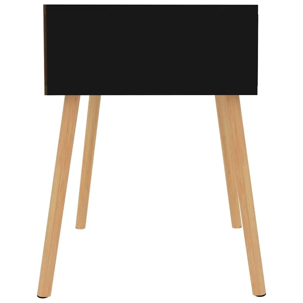 Black Bedside Table Modern Engineered Wood 40x40x56 cm Side Cabinet Nightstand