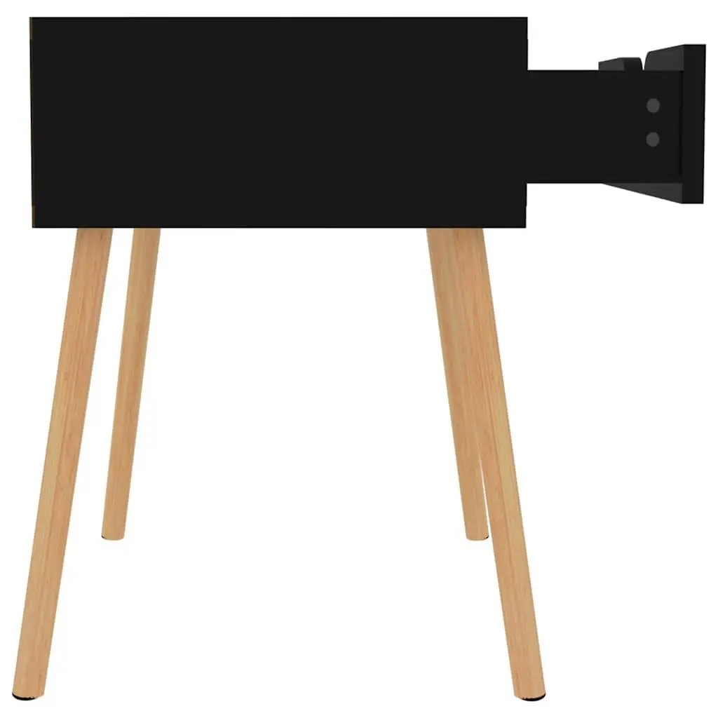 Bedside Cabinets Black 40x40x56 cm Engineered Wood 2 Piece Storage Side Table Nightstand