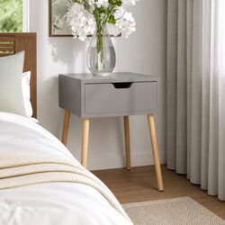 Grey Bedside Cabinet 40x40x56 cm Engineered Wood