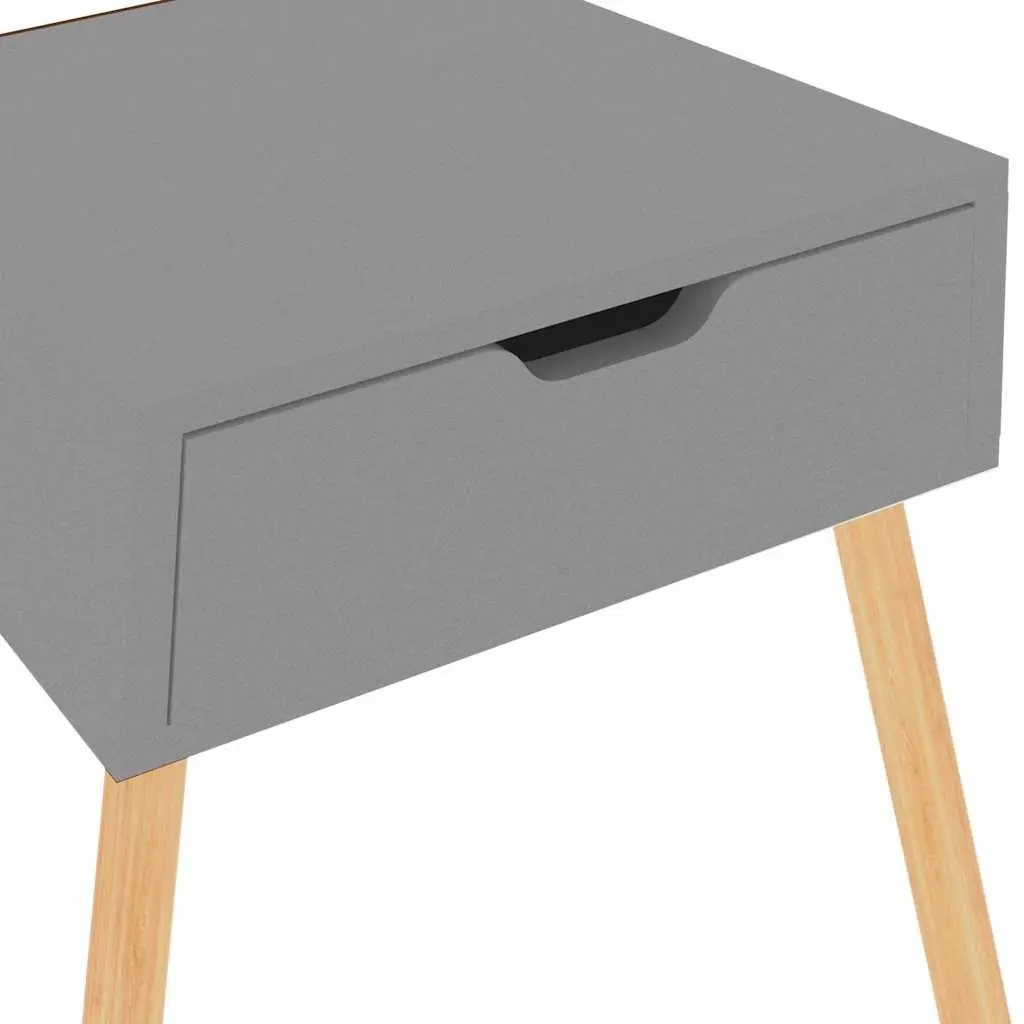 Bedside Cabinets Grey 40x40x56 cm Engineered Wood Storage Nightstand Side Table Drawer