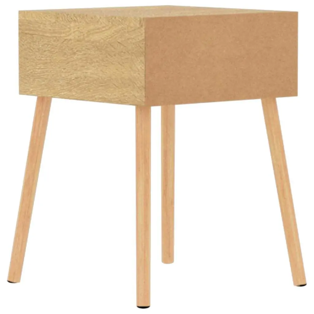 Bedside Cabinet Brown Engineered Wood Nightstand Compact Storage Table