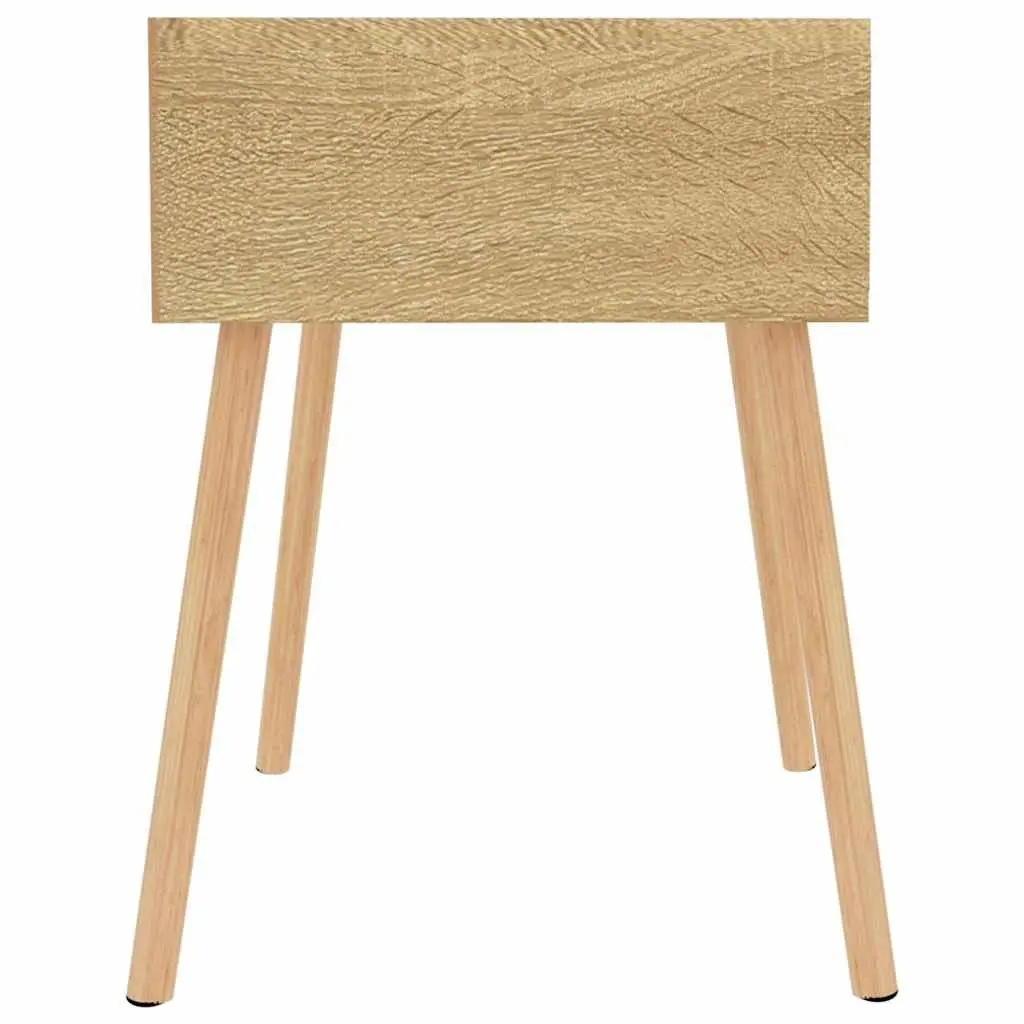 Bedside Cabinet Brown Engineered Wood Nightstand Compact Storage Table