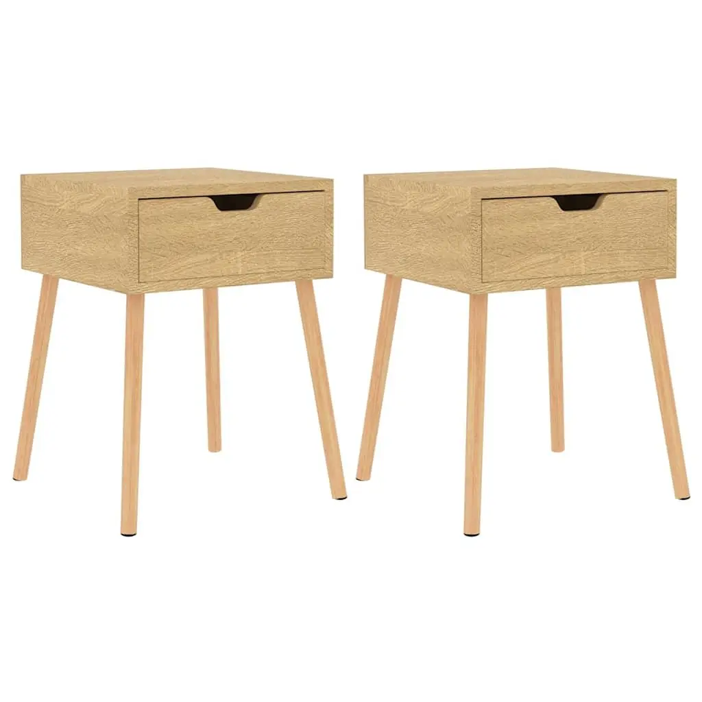 Bedside Cabinets Brown 40x40x56 cm Engineered Wood Side Tables 2 Piece