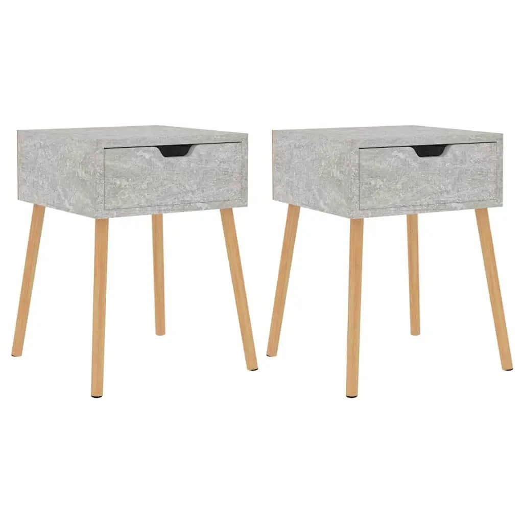 Bedside Cabinets Grey 40x40x56 cm Engineered Wood Nightstand