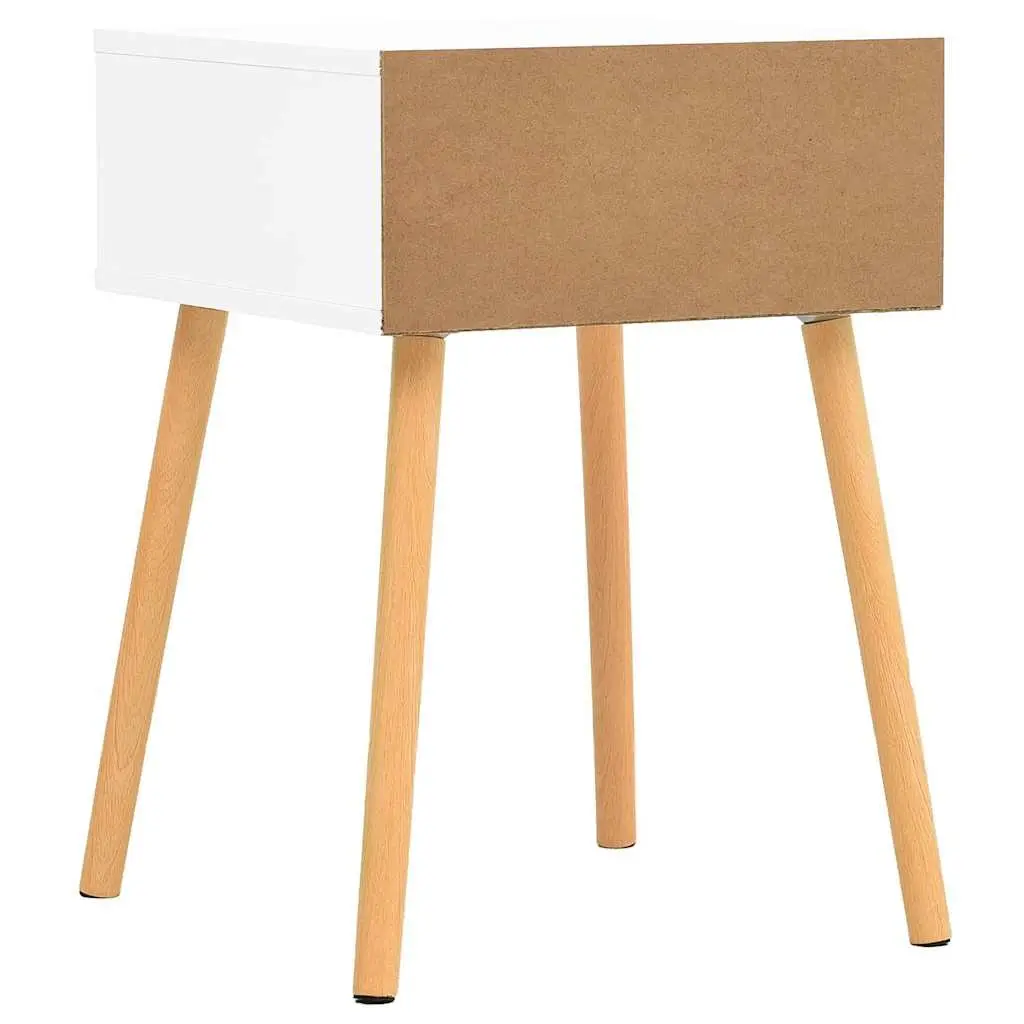 Bedside Cabinet White Sonoma Oak Engineered Wood Nightstand Storage Drawer