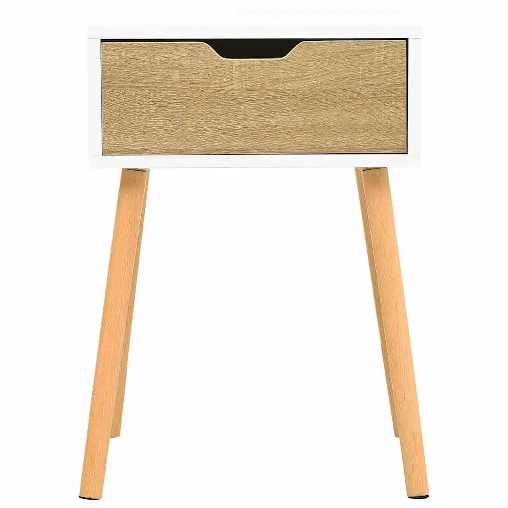 Bedside Cabinets White Sonoma Oak Engineered Wood Nightstands 2 Piece