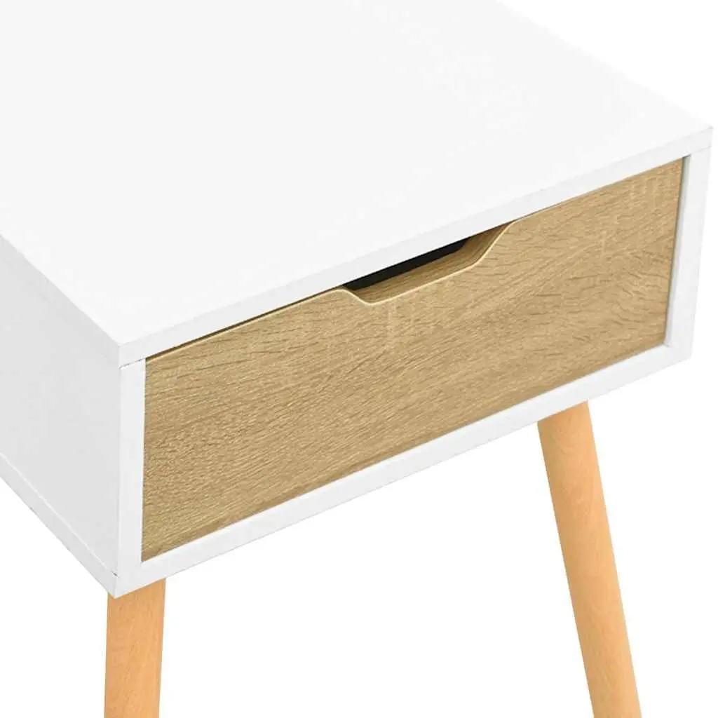 Bedside Cabinets White Sonoma Oak Engineered Wood Nightstands 2 Piece