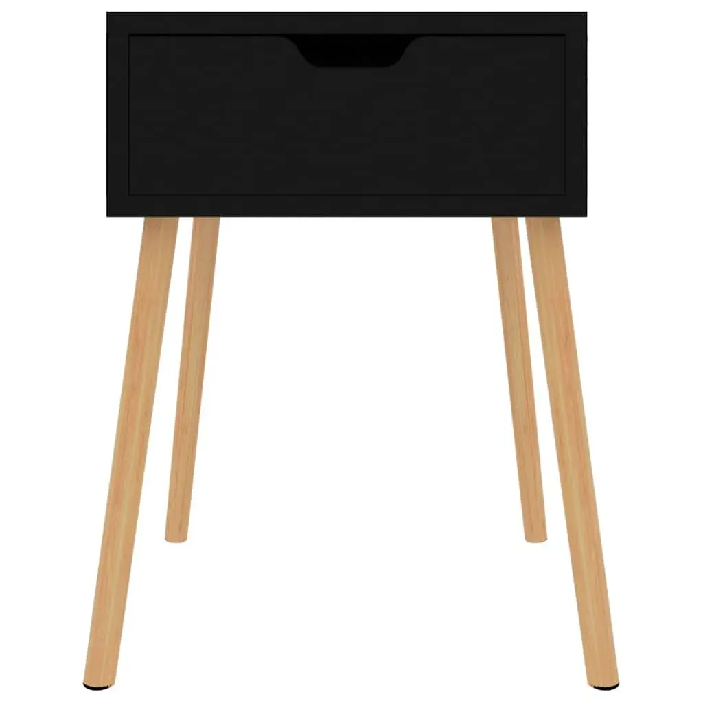 Bedside Cabinet Black High Gloss Modern Side Table Engineered Wood 40x40x56cm