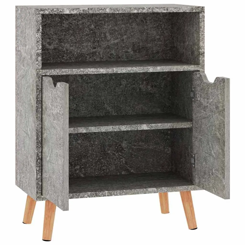 Sideboard Storage Cabinet Grey Engineered Wood 60W x 30D x 72H cm Living Room Cupboard Buffet