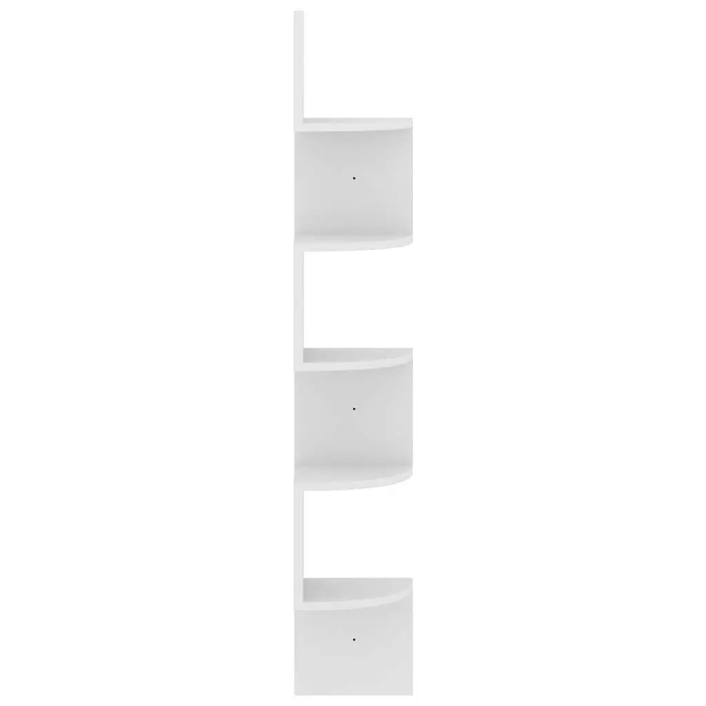 Wall Corner Shelf White 19x19x123cm Engineered Wood Display Storage Hanging
