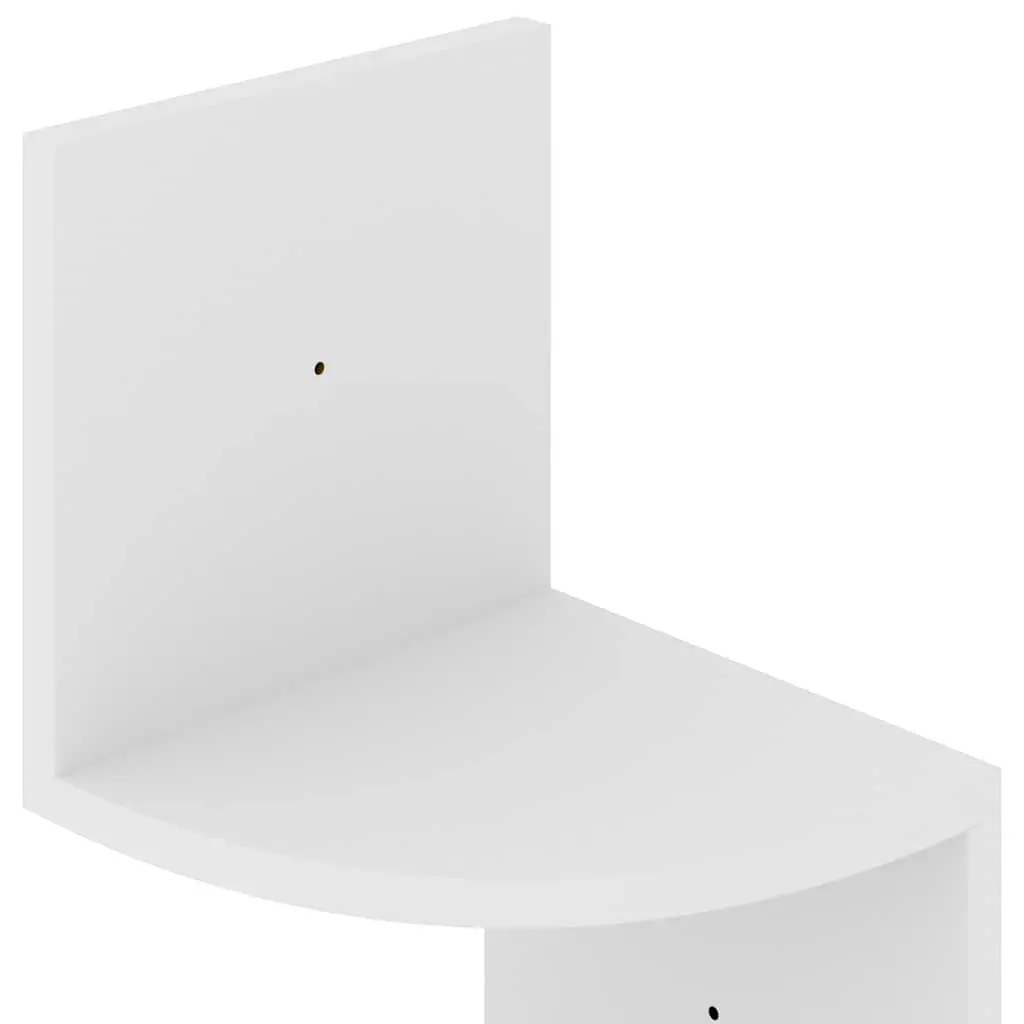 Wall Corner Shelf White 19x19x123cm Engineered Wood Display Storage Hanging