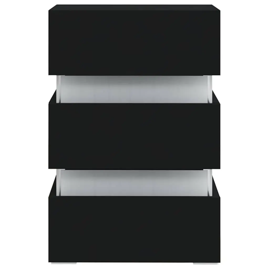 LED Bedside Cabinet with Lighting in Black 45x35x67 cm