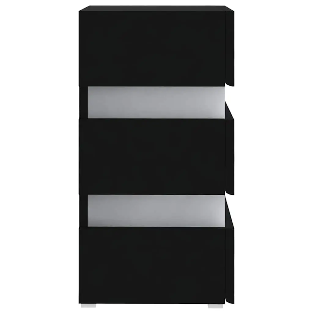 LED Bedside Cabinet with Lighting in Black 45x35x67 cm