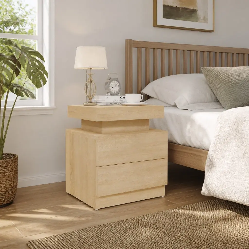 Bedside Table Brown Engineered Wood 45x35x52 cm