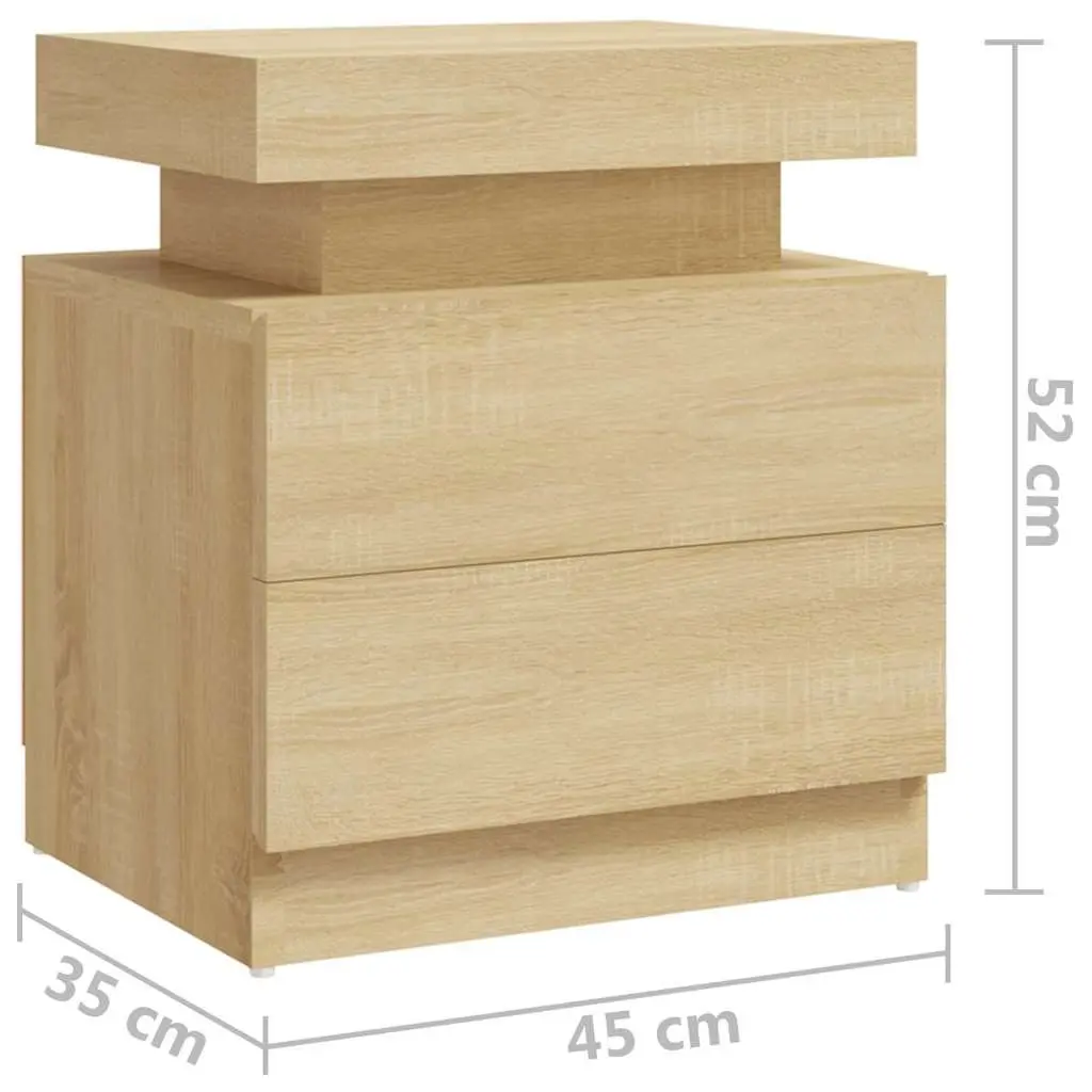 Bedside Table Brown Engineered Wood 45x35x52 cm