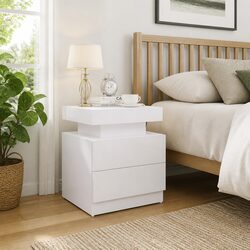 High Gloss White Bedside Cabinet for Storage