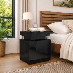 High Gloss Black Bedside Cabinet for Your Bedroom
