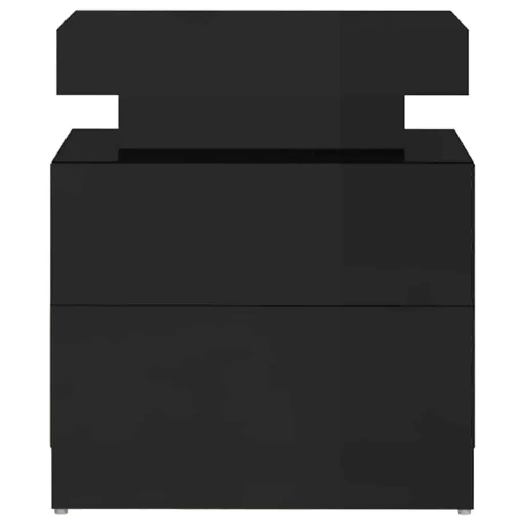 Bedside Cabinet High Gloss Black Nightstand 45 x 35 x 52 cm Engineered Wood
