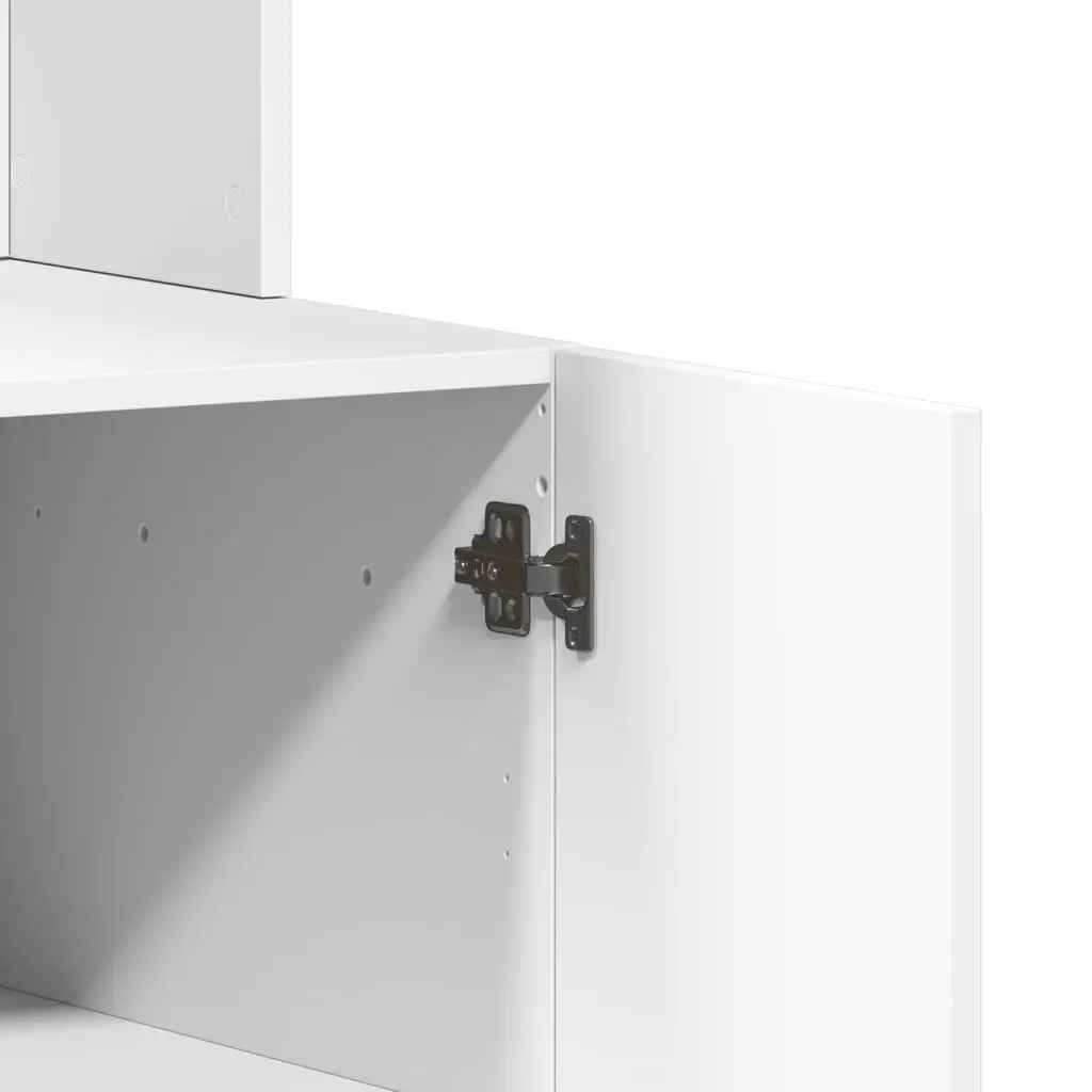 Kitchen Cabinet White Engineered Wood Storage Unit with Doors and Drawers 95x50x180cm