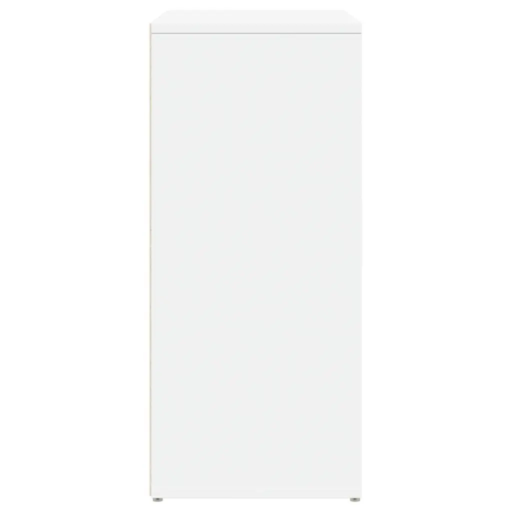 White Engineered Wood Sideboard Cabinet Set of 2