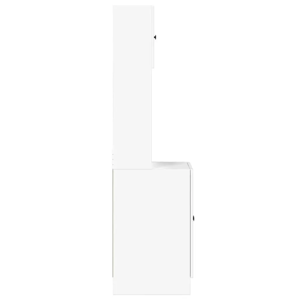 White Engineered Wood Kitchen Storage Cabinet with Drawers
