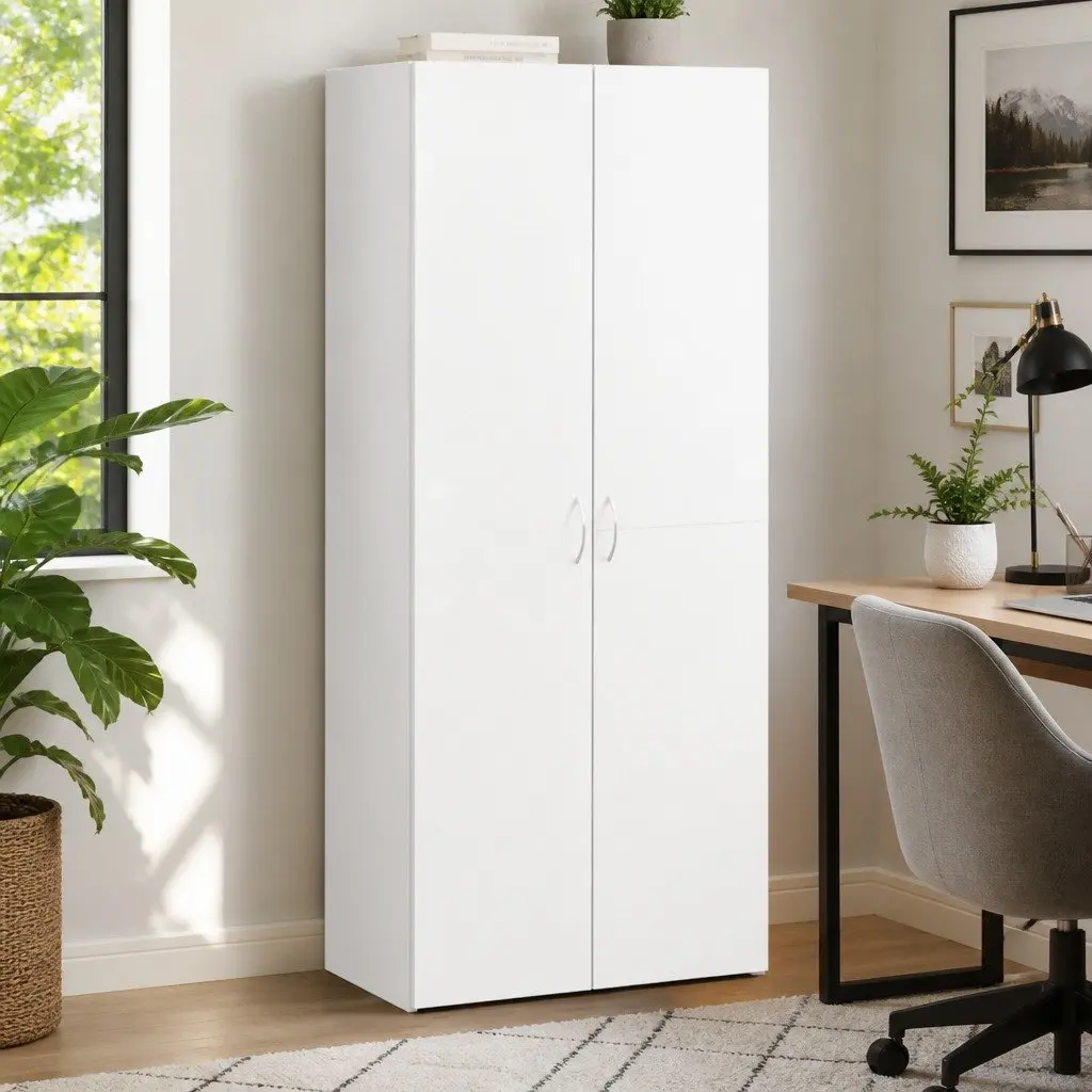 White 4 Compartment File Cabinet for Organized Storage