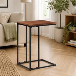 Wooden Side Table for Living Room in Brown