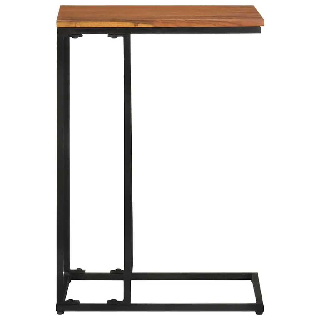 Side Table Wooden Brown 35x45x65cm Acacia with Iron Frame