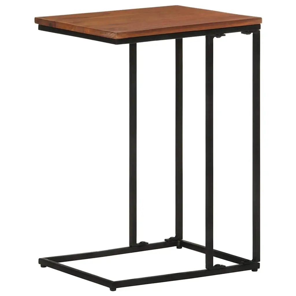 Side Table Wooden Brown 35x45x65cm Acacia with Iron Frame
