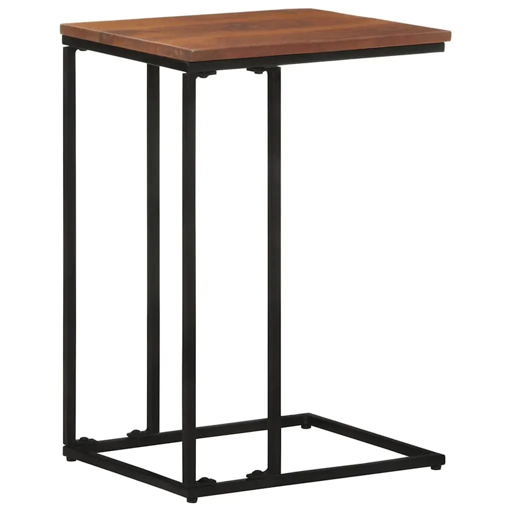 Side Table Wooden Brown 35x45x65cm Acacia with Iron Frame