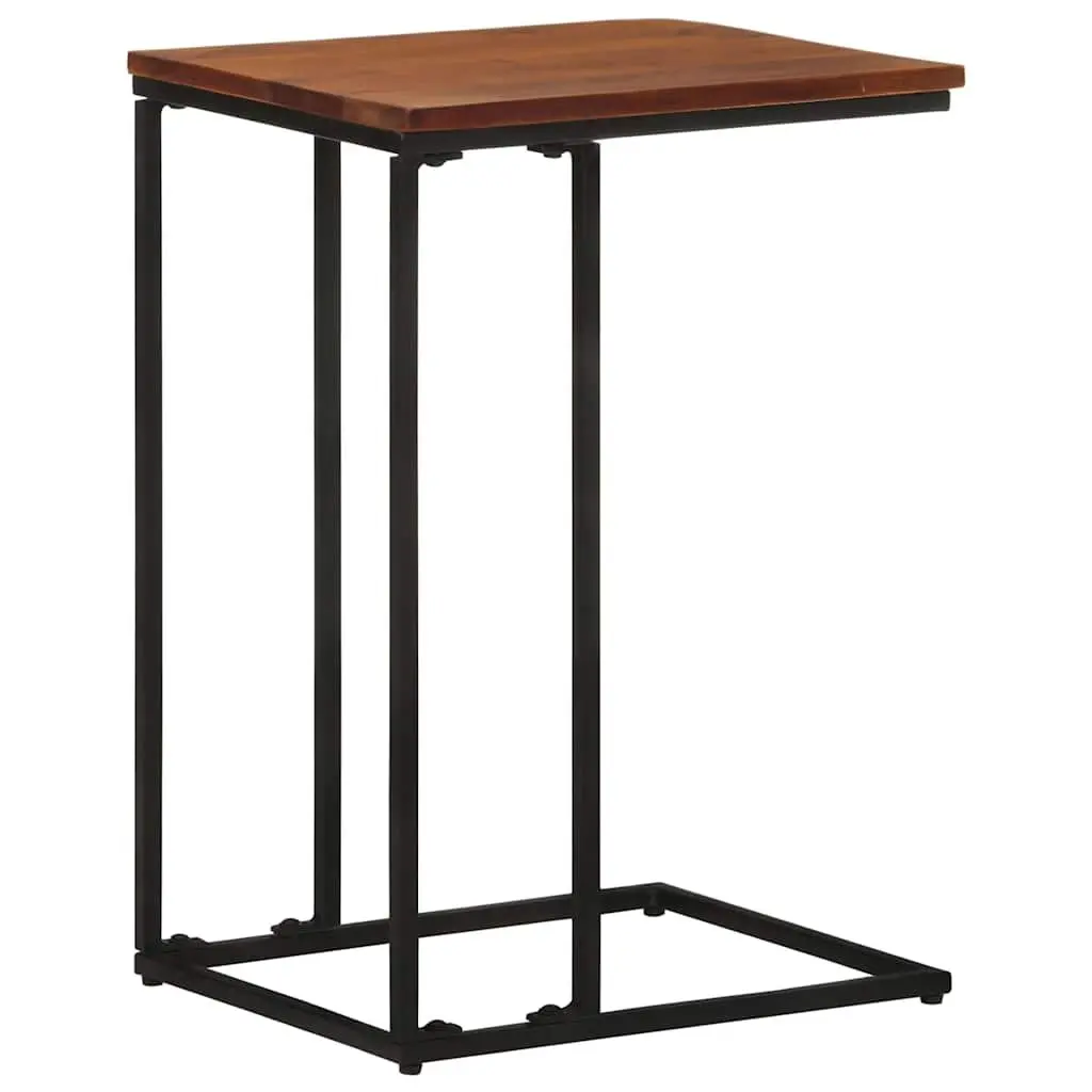 Side Table Wooden Brown 35x45x65cm Acacia with Iron Frame