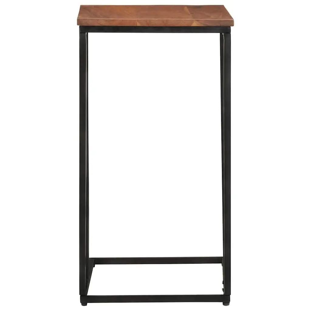 Side Table Wooden Brown 35x45x65cm Acacia with Iron Frame