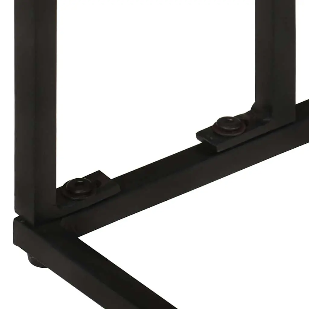Side Table Wooden Brown 35x45x65cm Acacia with Iron Frame