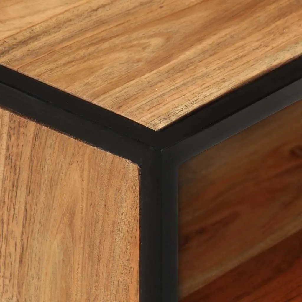 Solid Acacia Wood Bedside Table with Drawer