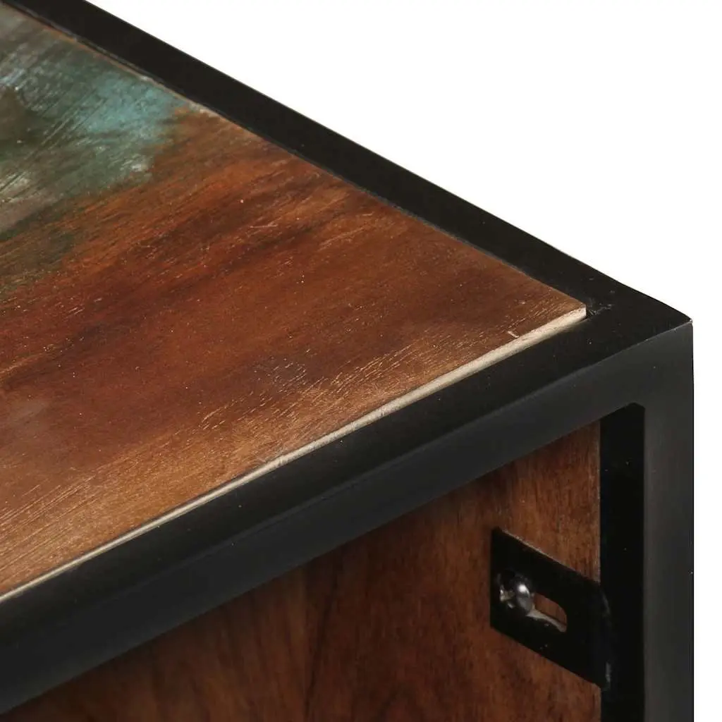 Solid Reclaimed Wood Bedside Table with Drawer 40x30x50cm