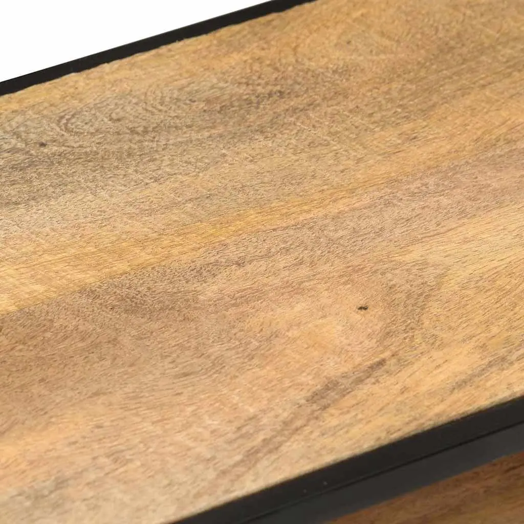 TV Cabinet 110x30x45 cm Brown Rough Mango Wood with Drawers and Shelves