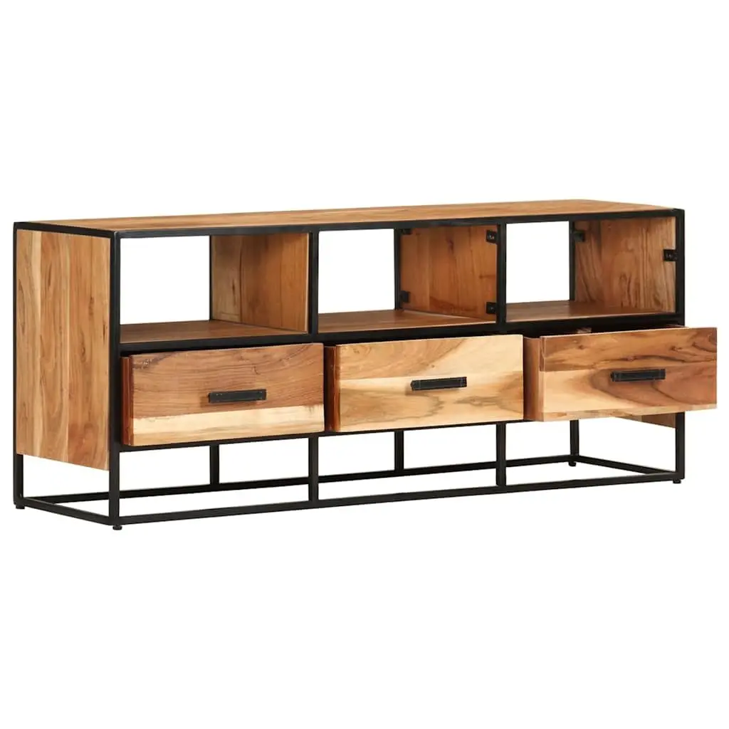 TV Cabinet 110x30x45cm Solid Acacia Wood Drawers Shelves Sideboard Brown
