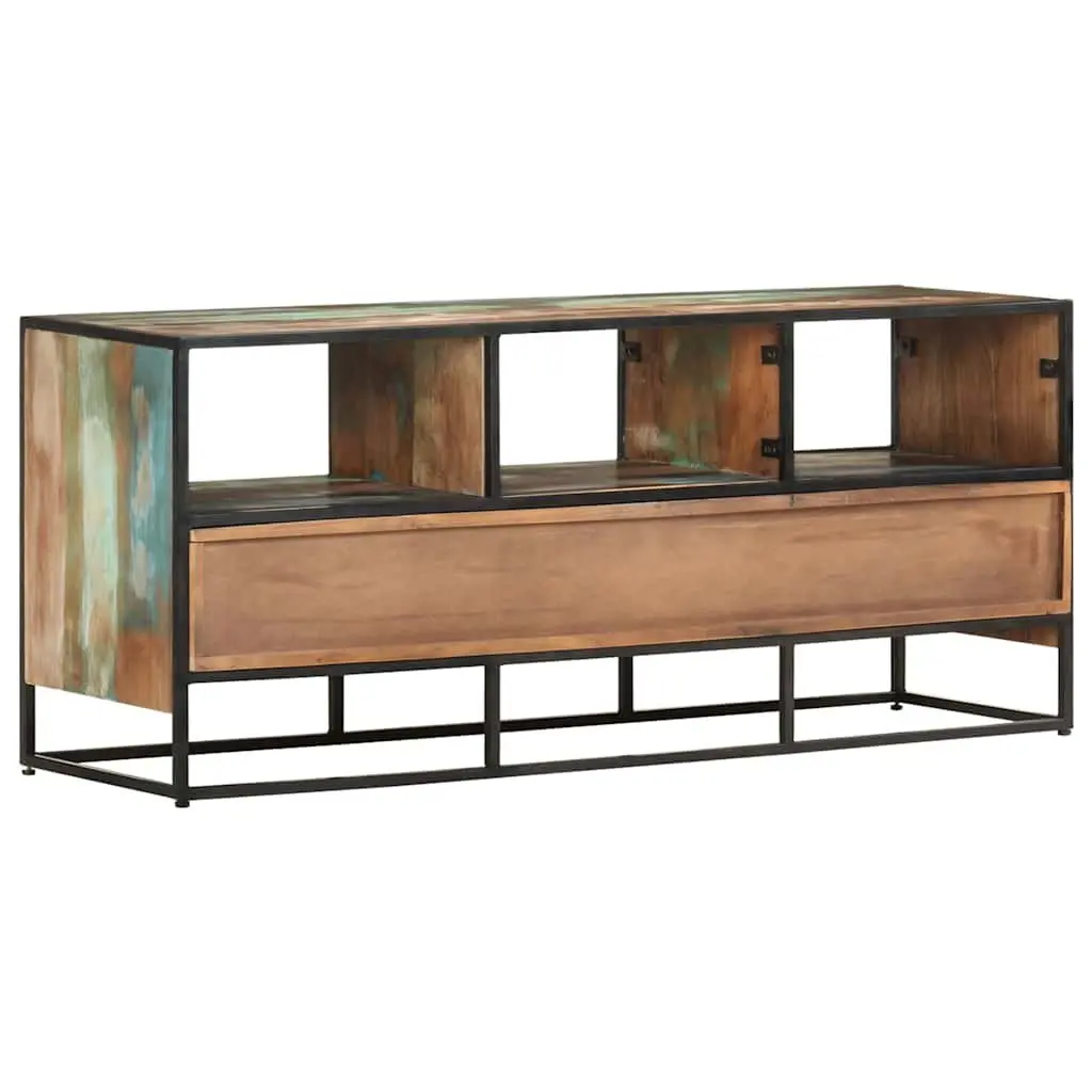 TV Cabinet 110x30x45 cm Brown Solid Wood Sideboard with Drawers Shelves Storage