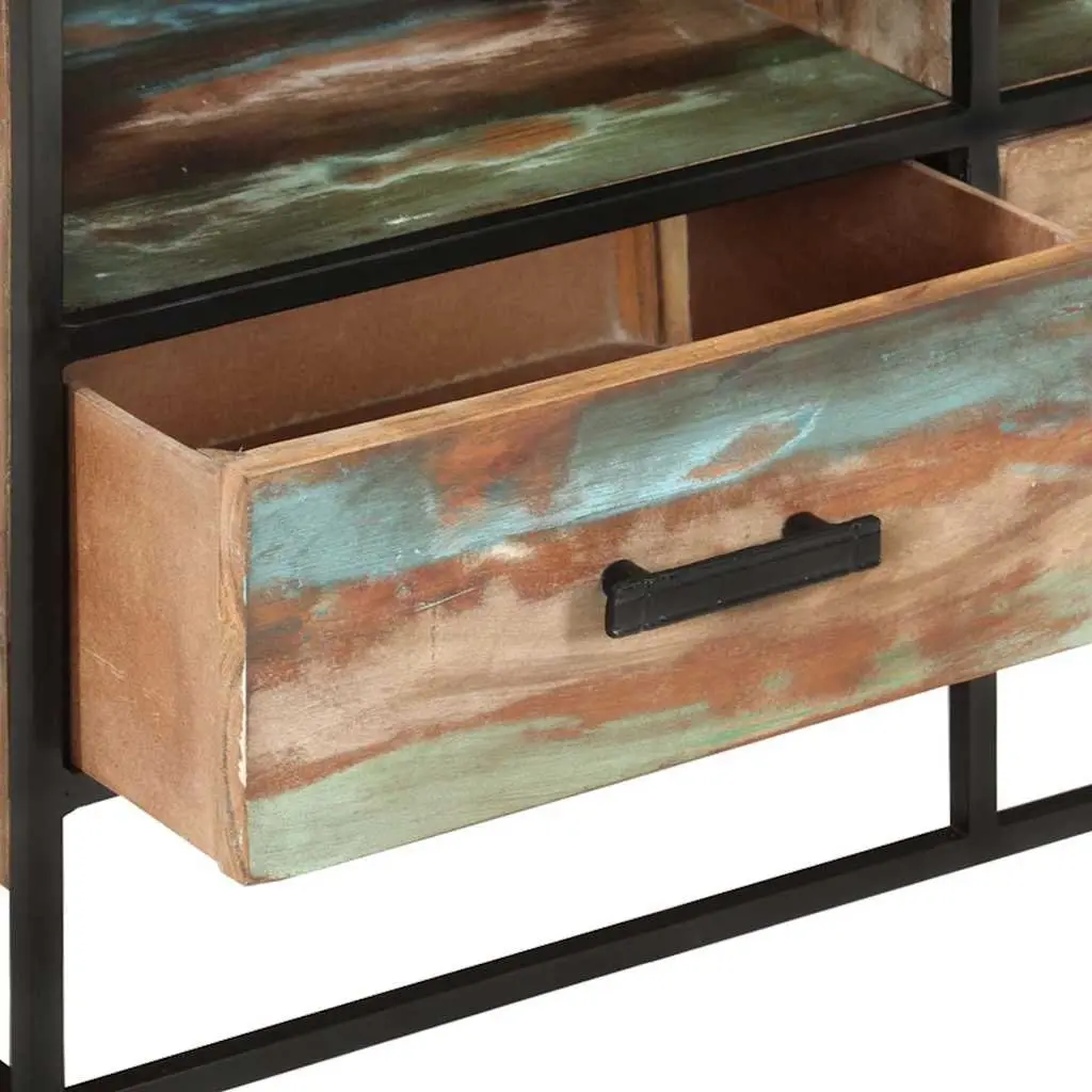 TV Cabinet 110x30x45 cm Brown Solid Wood Sideboard with Drawers Shelves Storage