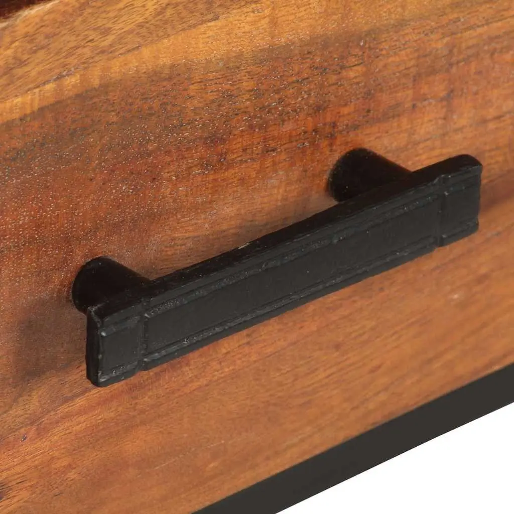 TV Cabinet Rustic Industrial 110x30x45 cm Brown Solid Acacia Wood with 3 Drawers 3 Shelves