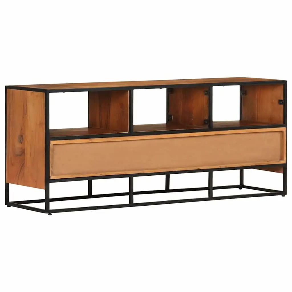 TV Cabinet Rustic Industrial 110x30x45 cm Brown Solid Acacia Wood with 3 Drawers 3 Shelves
