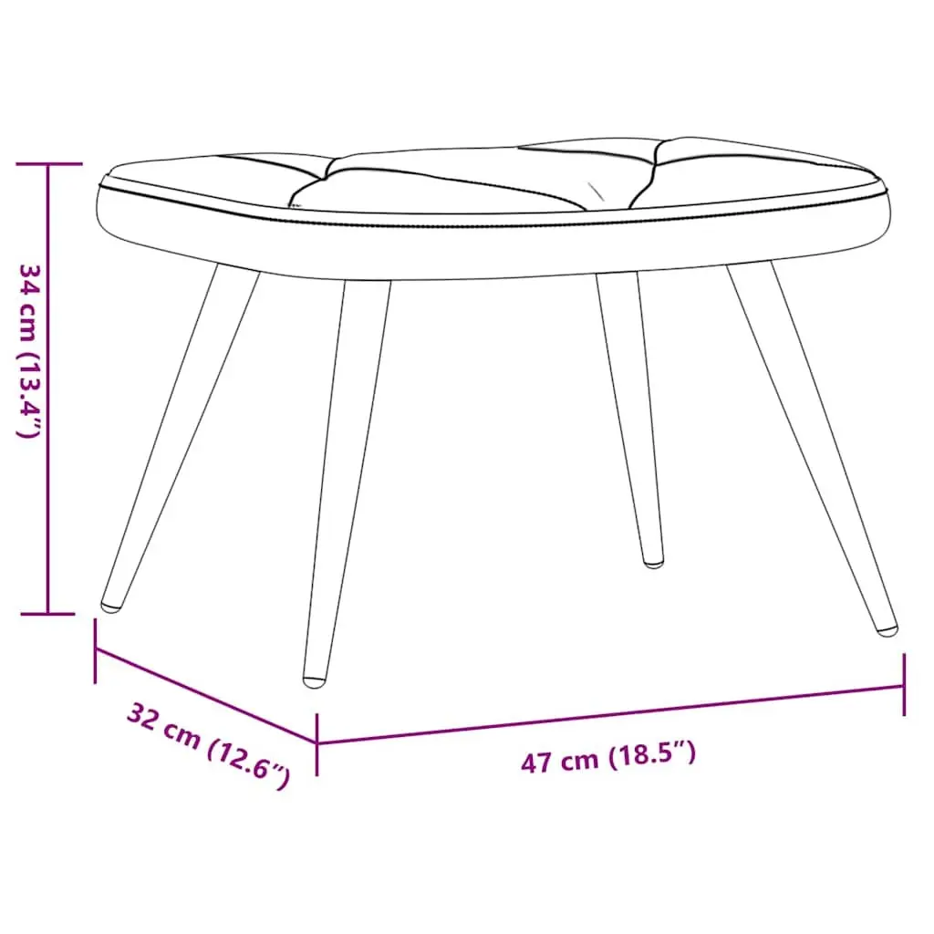 Grey Fabric Armchair with Stool Set