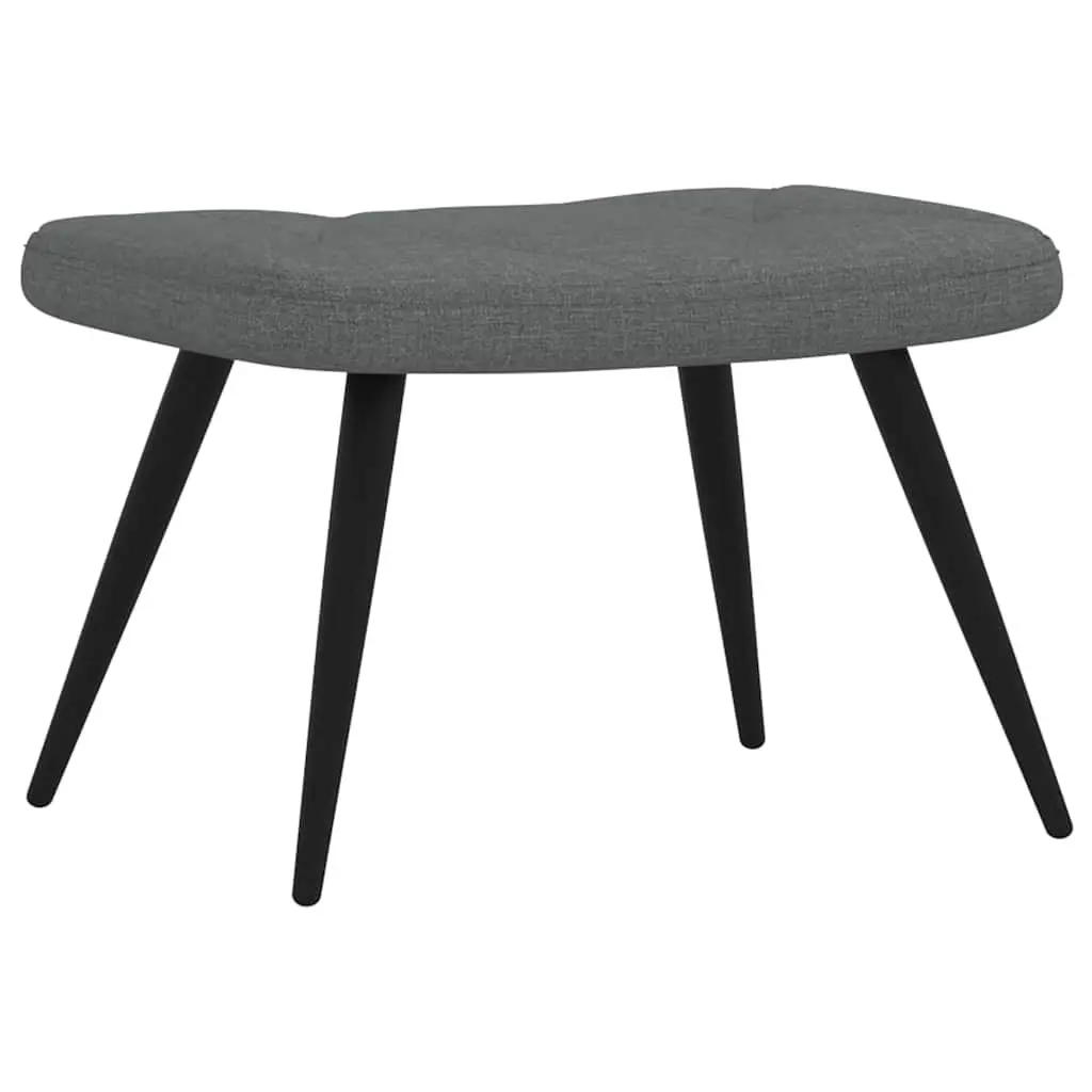 Grey Fabric Armchair with Stool Set
