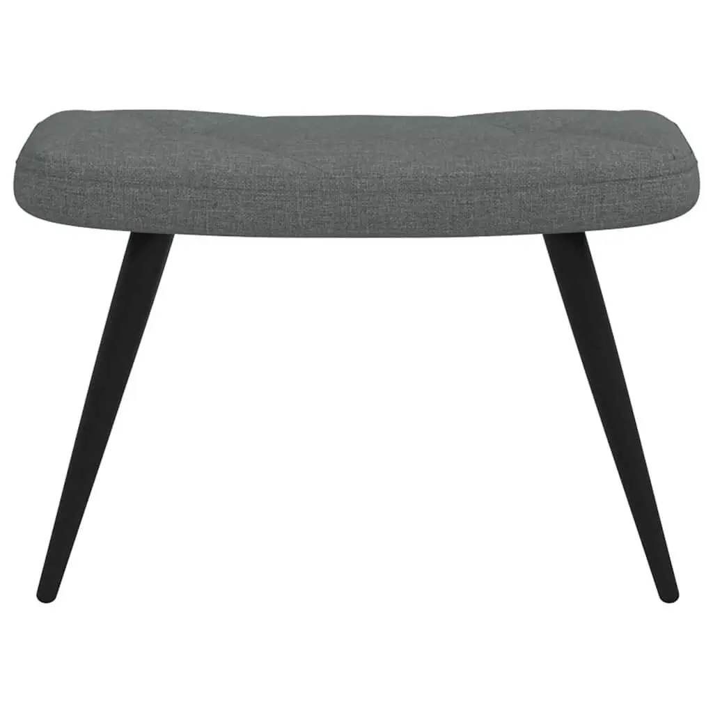 Grey Fabric Armchair with Stool Set