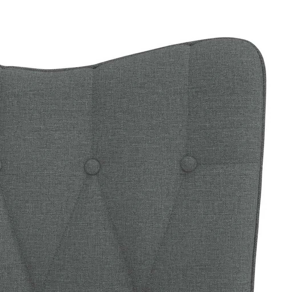 Grey Fabric Armchair with Stool Set