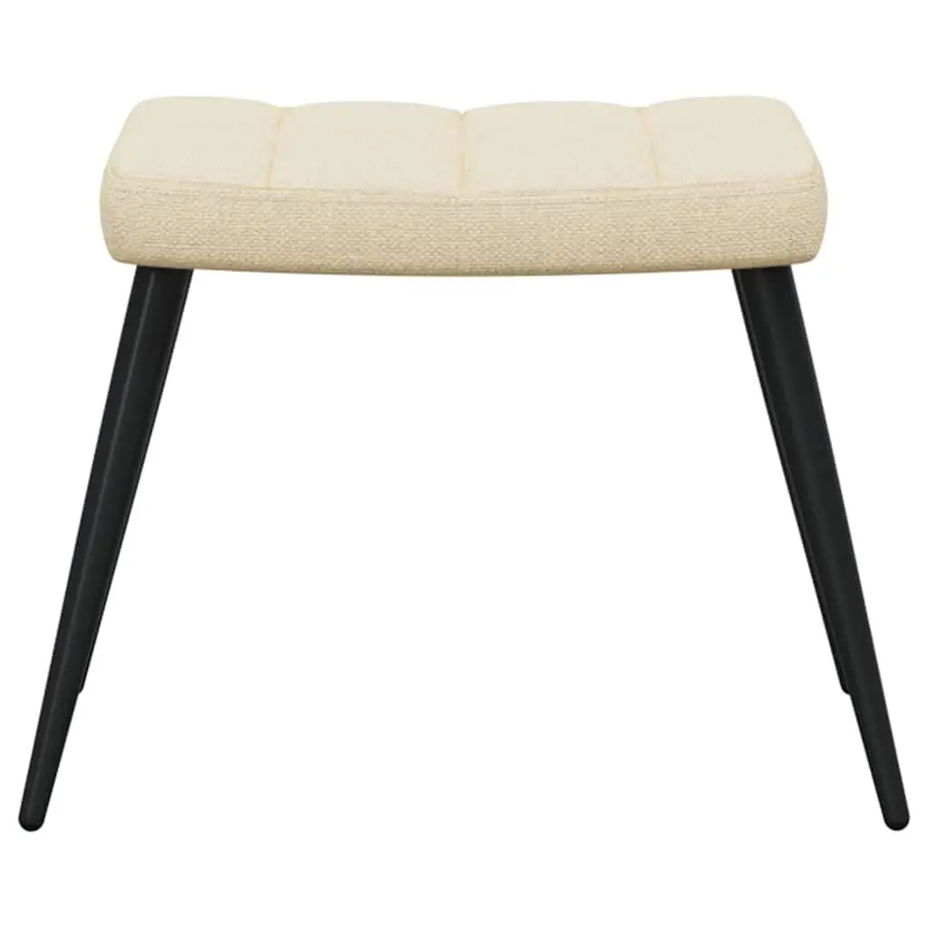 Cream Upholstered Armchair with Matching Stool