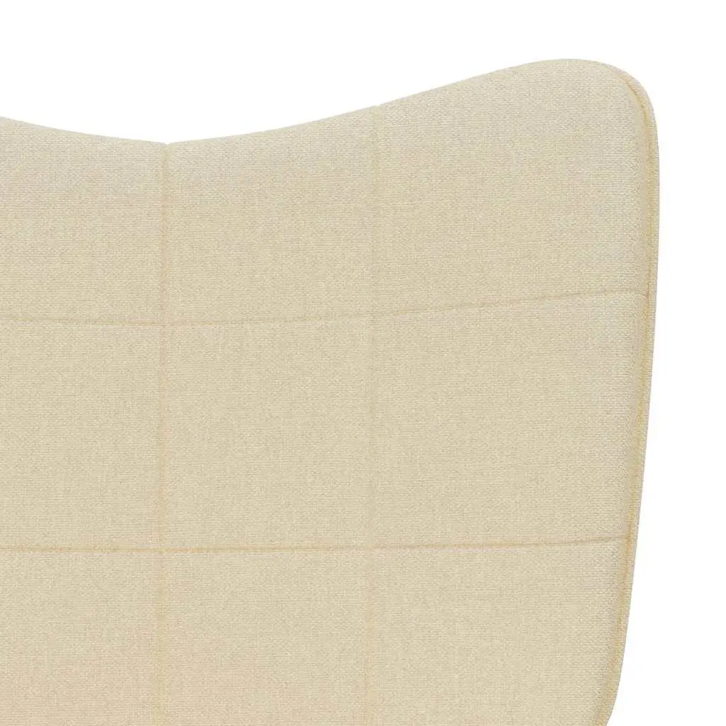 Cream Upholstered Armchair with Matching Stool