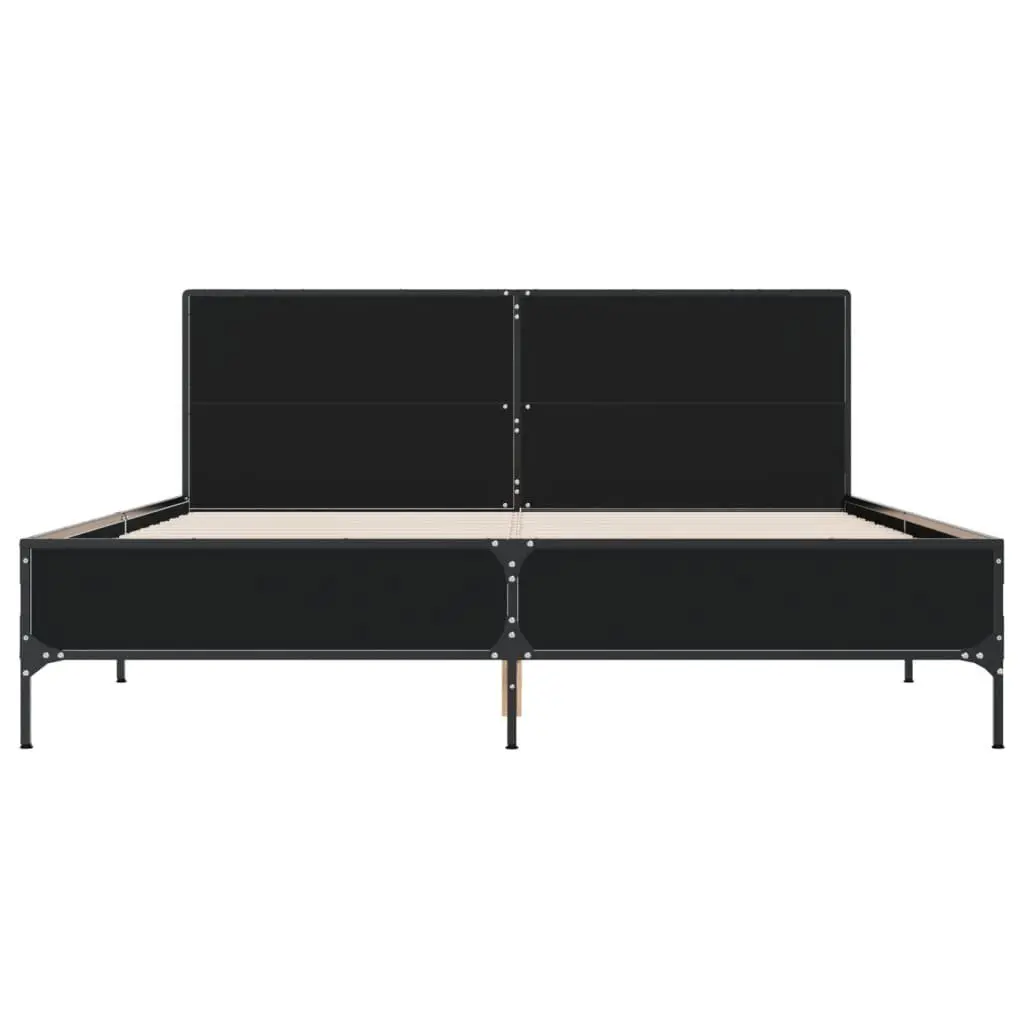 Black Engineered Wood Bed Frame 150x200 cm
