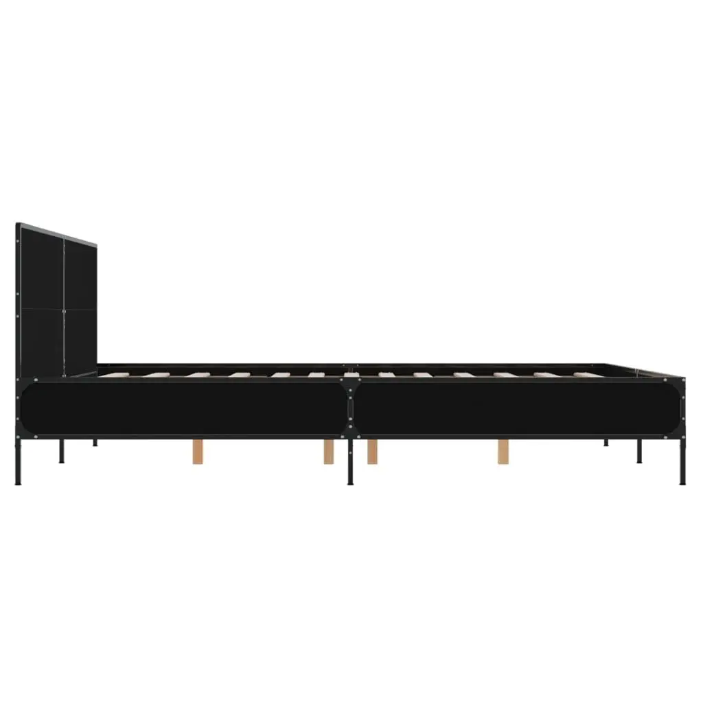 Black Engineered Wood Bed Frame 150x200 cm